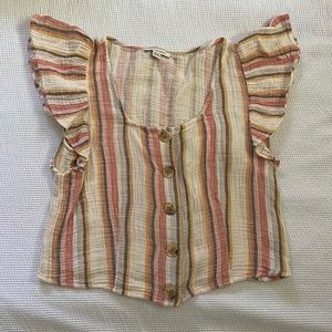 American Eagle S Stripe candy color blouse top
